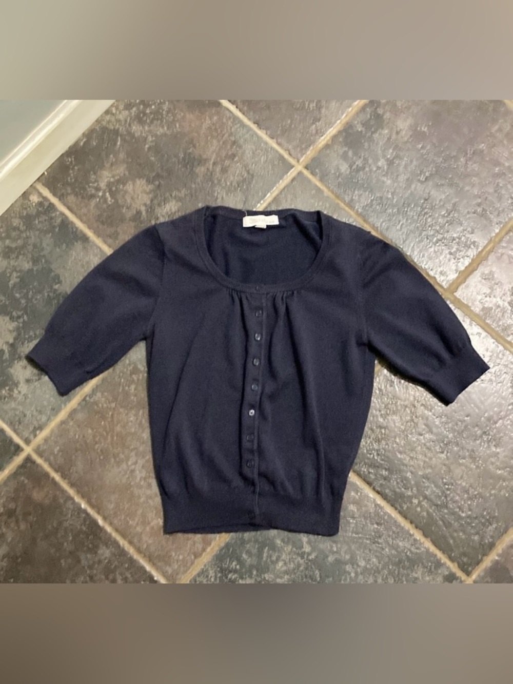 Star City Navy Short-Sleeve Button Cardigan Women’s Size M
